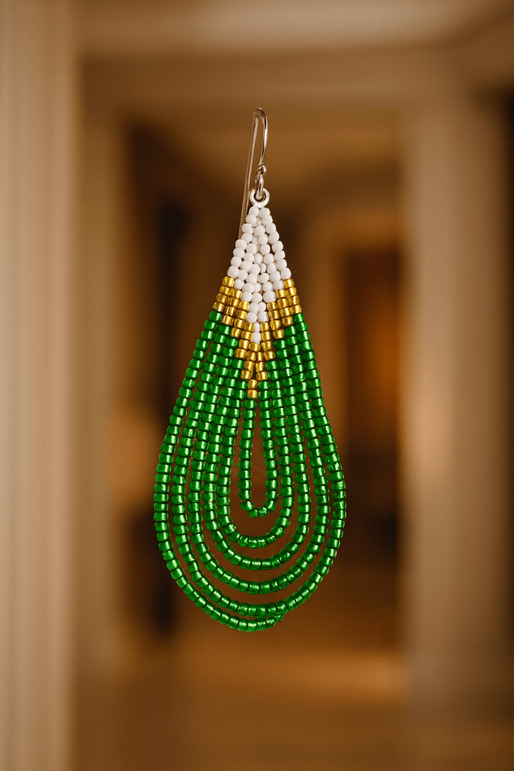 Handmade Maasai Beaded Earrings - Imagen 2